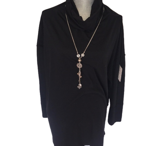 NWT Free people Cowl neck oversized black tunic